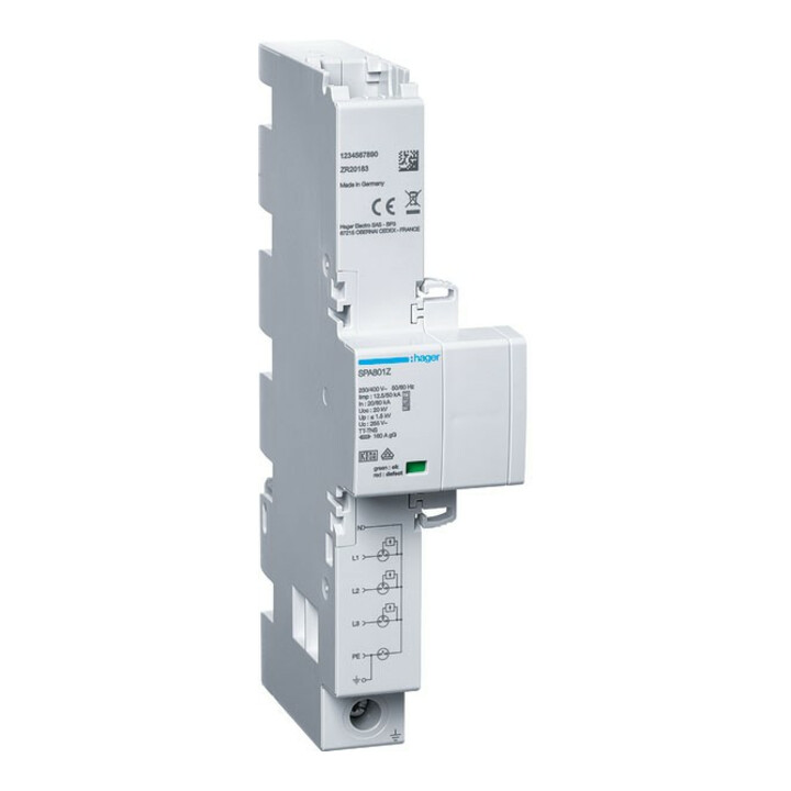 Hager Parafoudre combiné 4P T1+T2+T3 SPA801Z