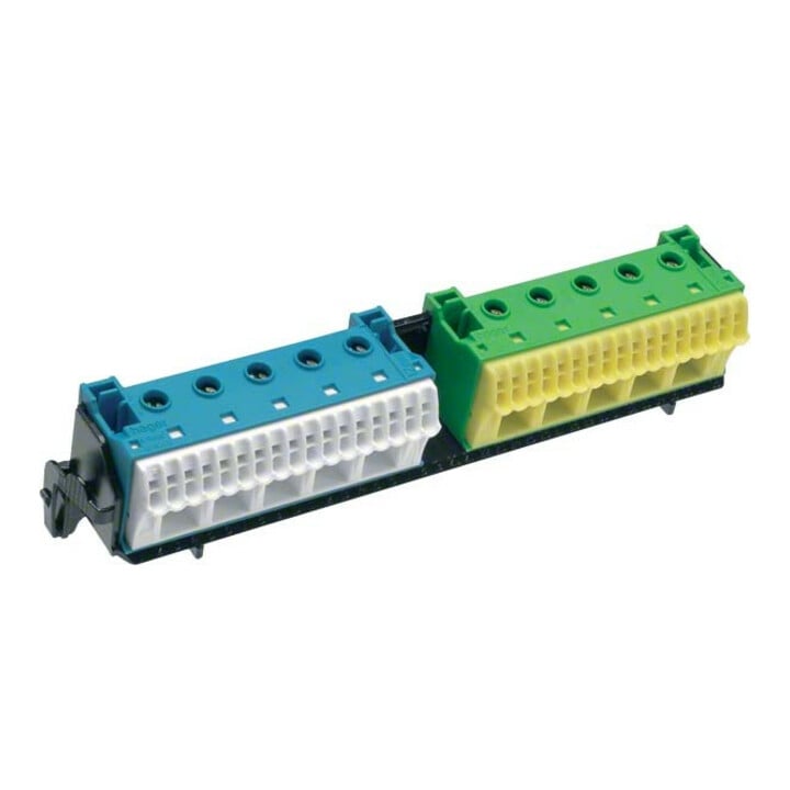 Hager PE/N-Klemme m.Träger 2x22 Quick-Connect FZ383