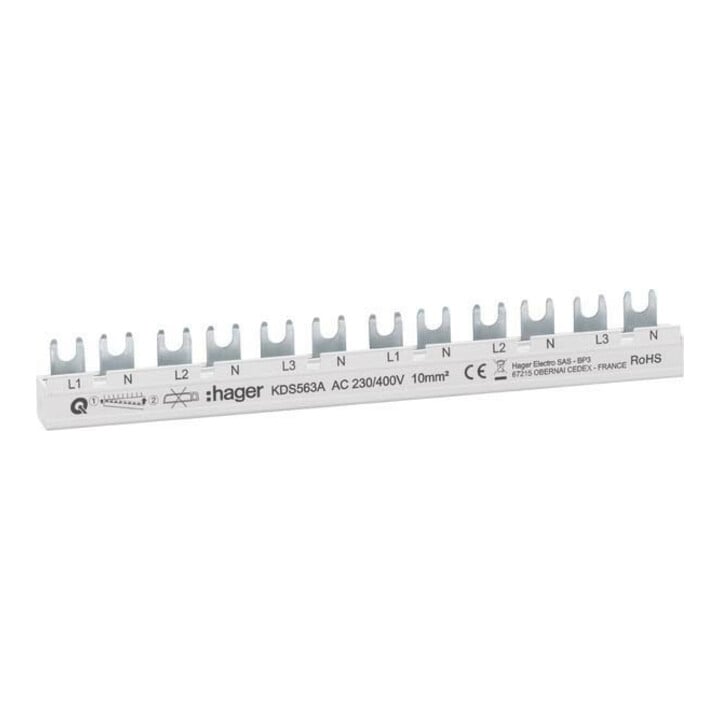 Hager Phasenschiene 12 Module 63A L1N-L2N-L3N-L1N KDS563A