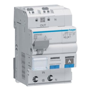 Hager Protection arc électrique 1P+N 6kA B-10A 30mA ARF910D