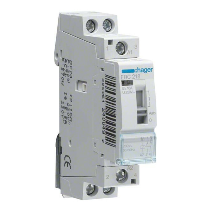 Hager Relais d'installation 16A 1S+1O 230V ERC218