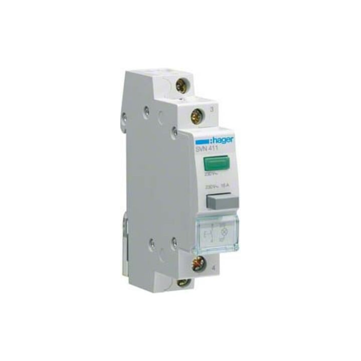 Hager Taster 1S grün,230VAC SVN411