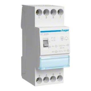 Hager Transformateur de sonnette avec interrupteur 8VA 230/8V ST303N