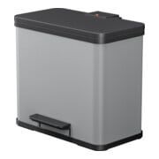 Hailo Öko duo Plus L, Poubelle à pédale, 17 + 9 ltr, Gris