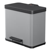 Hailo Öko duo Plus L, Poubelle à pédale, 17 + 9 ltr, Gris