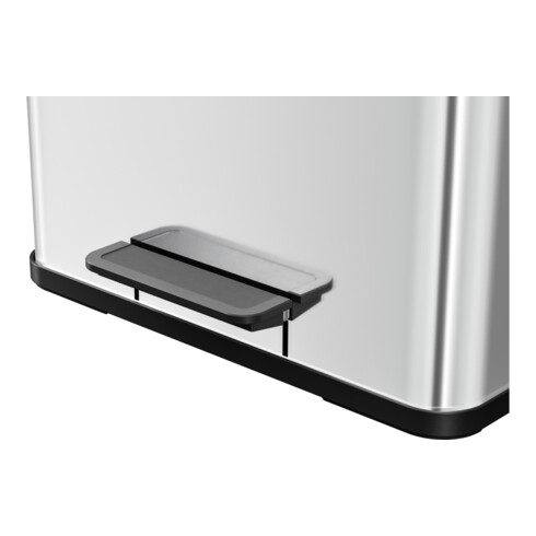 Hailo Öko duo Plus L, Poubelle à pédale, 17 + 9 ltr, inox