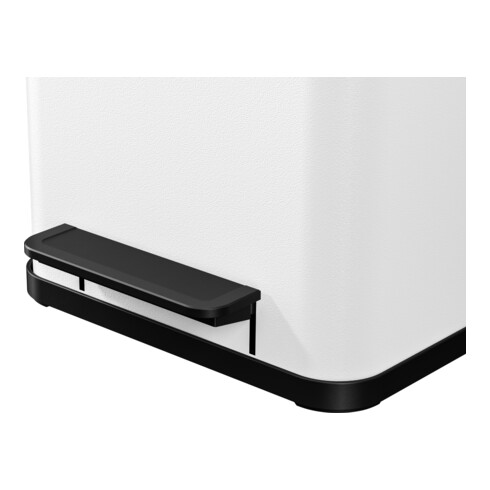 Hailo Öko duo Plus M, Poubelle à pédale, 2x9 l, blanc