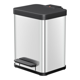 Hailo Öko duo Plus M, Poubelle à pédale, 2x9 l, inox