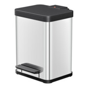 Hailo Öko duo Plus M, Poubelle à pédale, 2x9 l, inox