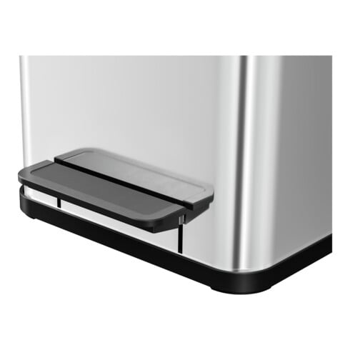 Hailo Öko duo Plus M, Poubelle à pédale, 2x9 l, inox