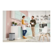Hailo Öko duo Plus M, Poubelle à pédale, 2x9 ltr, argent-2