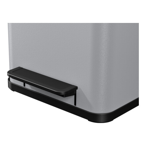 Hailo Öko duo Plus M, Poubelle à pédale, 2x9 ltr, argent