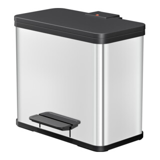 Hailo Öko trio Plus L, Poubelle à pédale, 3x9 l, inox