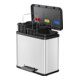 Hailo Öko trio Plus L, Poubelle à pédale, 3x9 l, inox-2