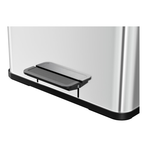 Hailo Öko trio Plus L, Poubelle à pédale, 3x9 l, inox