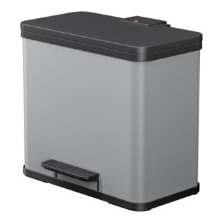 Hailo Öko trio Plus L, Poubelle à pédale, 3x9 ltr, argent