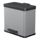 Hailo Öko trio Plus L, Poubelle à pédale, 3x9 ltr, argent-1