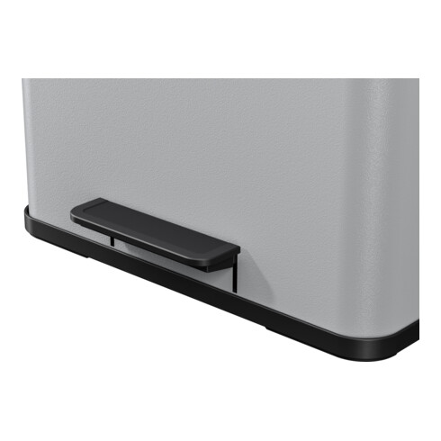 Hailo Öko trio Plus L, Poubelle à pédale, 3x9 ltr, argent