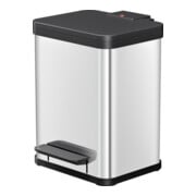 Hailo Öko uno Plus M, poubelle à pédale, 17 l, inox
