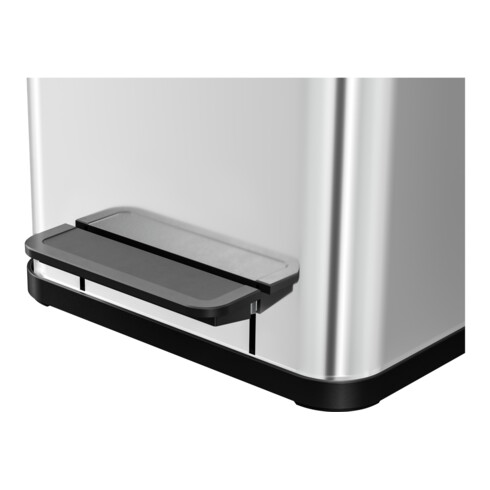 Hailo Öko uno Plus M, poubelle à pédale, 17 l, inox