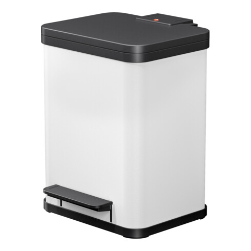 Hailo Öko uno Plus M, poubelle à pédale, 17 ltr, blanc