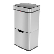 Hailo Öko Vario XL, Poubelle à capteur design, 25 + 25 + 4 ltr, inox anti-traces de doigts