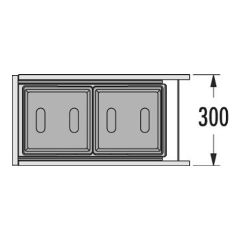 Hailo Abfallsammler 3669001 Tandem 300/30 Dunkelgrau