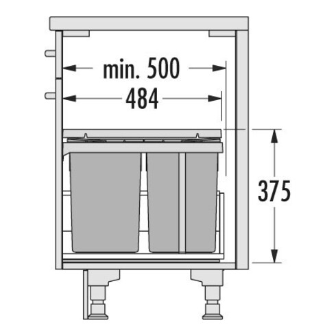 Hailo Abfallsammler 3669001 Tandem 300/30 Dunkelgrau