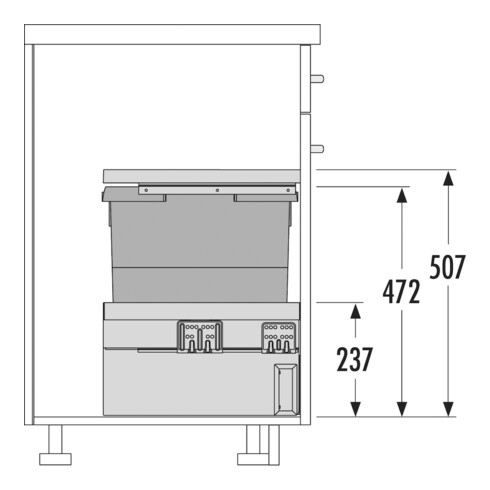 Hailo Abfalltrennsystem 3608311 Cargo Synchro 300 30