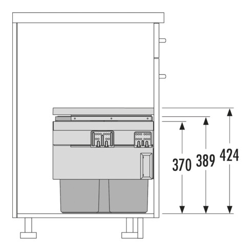 Hailo Abfalltrennsystem 3608531 Cargo Synchro 500 44
