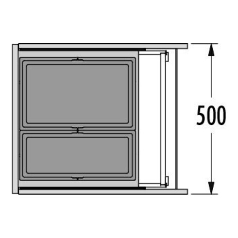 Hailo Abfalltrennsystem 3631581 Triple XL 500/46