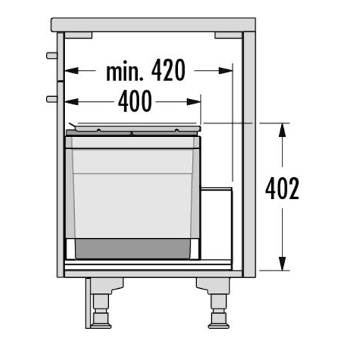Hailo Abfalltrennsystem 3631681 Triple XL 600/56