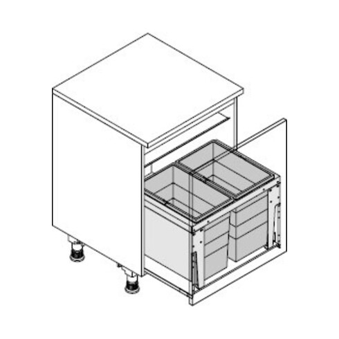 Hailo Abfalltrennsystem 3631681 Triple XL 600/56