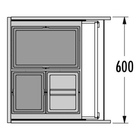 Hailo Abfalltrennsystem 3631691 Triple XL 600/54