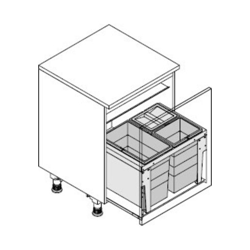 Hailo Abfalltrennsystem 3631691 Triple XL 600/54