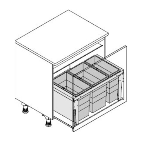 Hailo Abfalltrennsystem 3631881 Triple XL 800/74