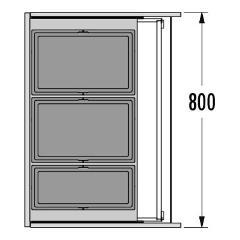 Hailo Abfalltrennsystem 3631881 Triple XL 800/74