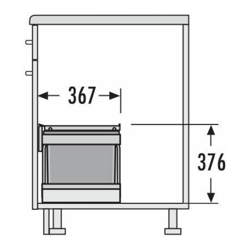 Hailo Abfalltrennsystem 3644801 Raumspar Tandem S Plus