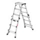 Hailo Alu-Teleskop-Doppelstufenleiter Master DTL100 2x4 - 2x6 Stufen