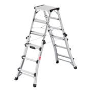 Hailo Alu-Teleskop-Doppelstufenleiter Master DTL100 2x4 - 2x6 Stufen