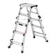 Hailo Alu-Teleskop-Doppelstufenleiter Master DTL100 2x4 - 2x6 Stufen