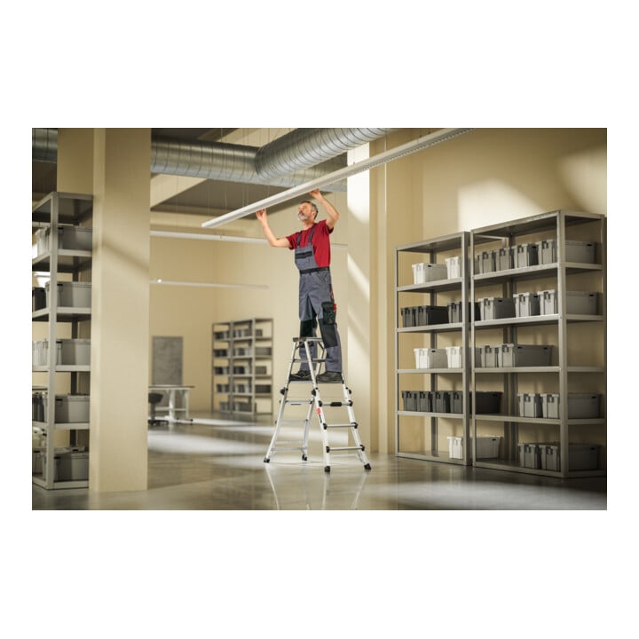 Hailo Alu-Teleskop-Doppelstufenleiter Master DTL100 2x4 - 2x6 Stufen