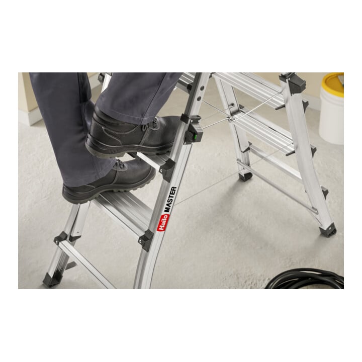 Hailo Alu-Teleskop-Doppelstufenleiter Master DTL100 2x4 - 2x6 Stufen