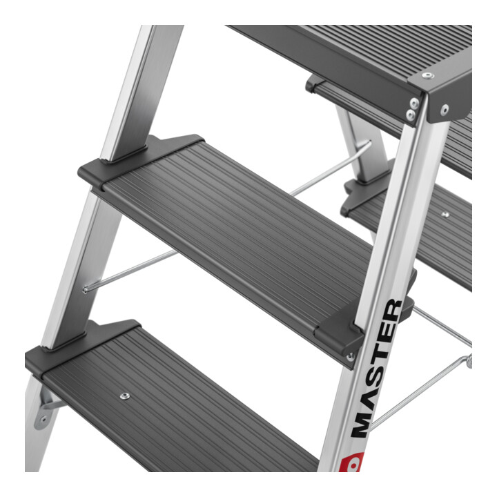 Hailo Aluminium-Doppelstufen-Trittleiter Master D70 2 x 3 Stufen