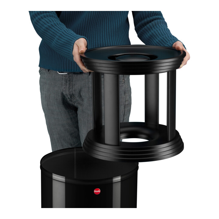 Hailo ProfiLine Combi Plus 50, Ascher-Papierkorb-Kombination, 45 ltr, Schwarz