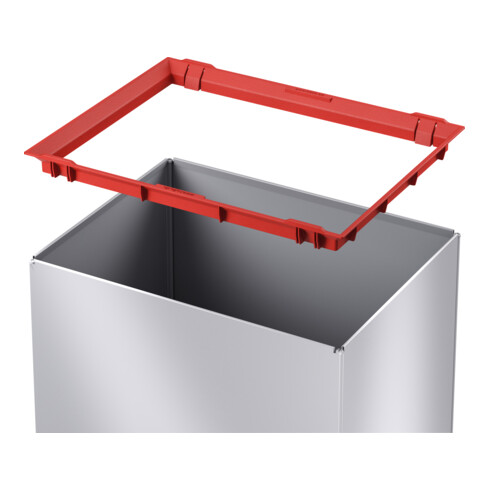 Hailo Big-Box Swing XL, poubelle grande capacité, 52 litres, argenté