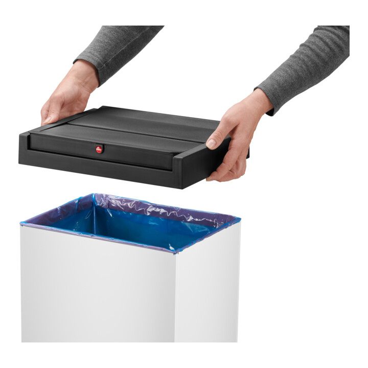 Hailo Big-Box Swing XL, poubelle grande capacité, 52 ltr, blanc