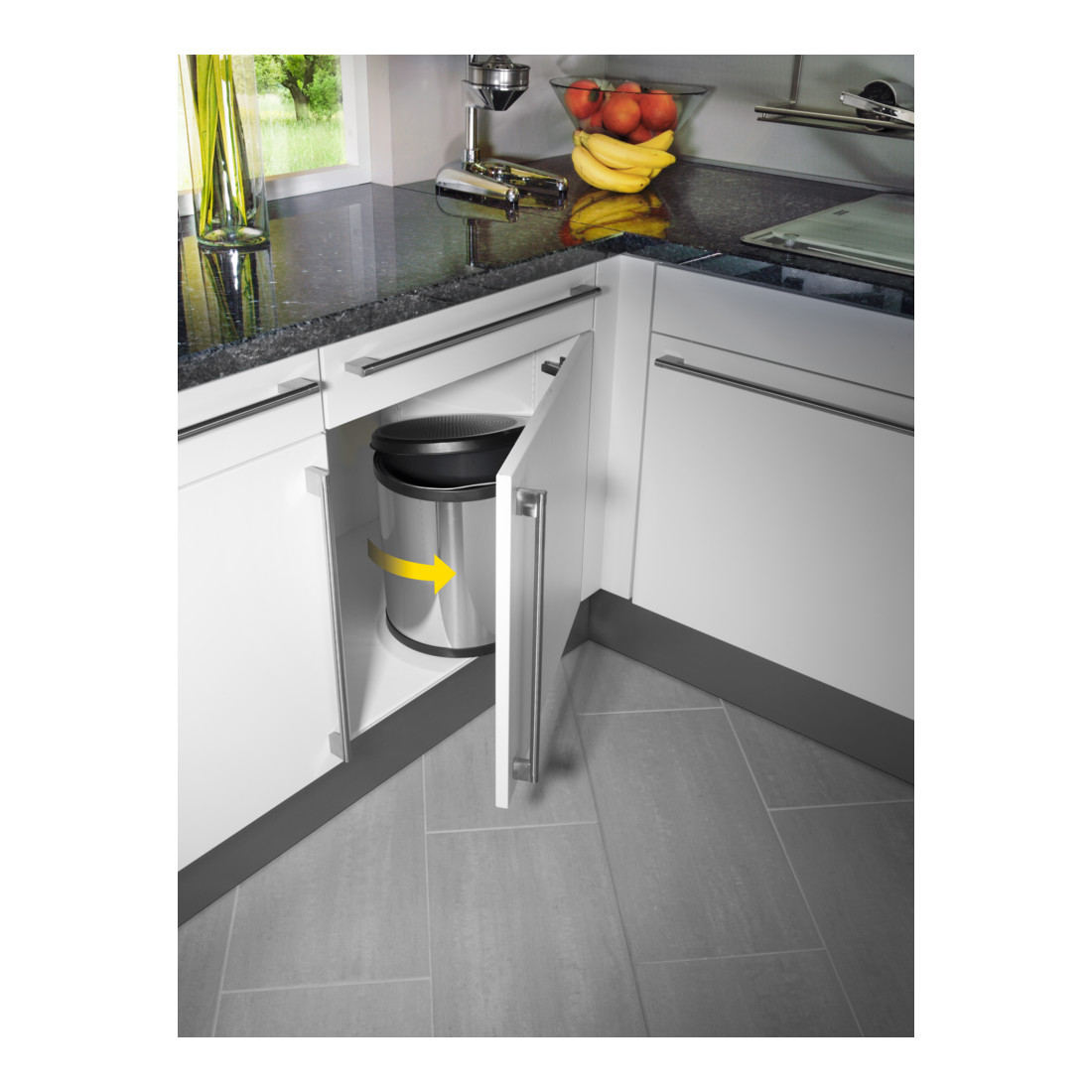 Hailo Compact-Box M, Einbau-Mülleimer, 15 ltr, Edelstahl
