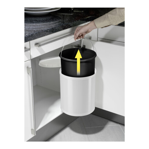 Hailo Compact-Box M, Einbau-Mülleimer, 15 ltr, Weiß