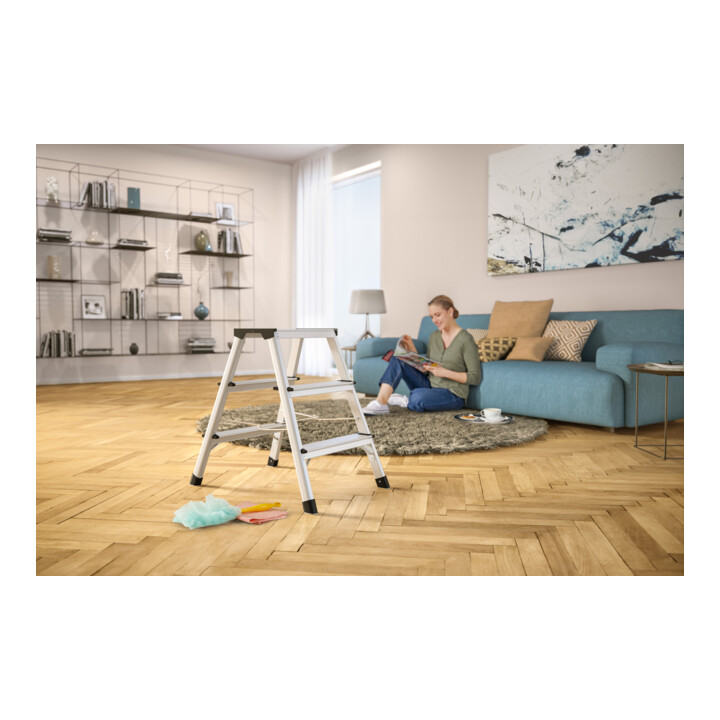 Hailo D60 StandardLine, Aluminium-Trittleiter, 2x3 Stufen